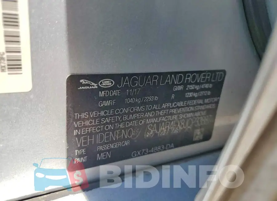 SAJAR4FX8JCP33887 Photo# 12