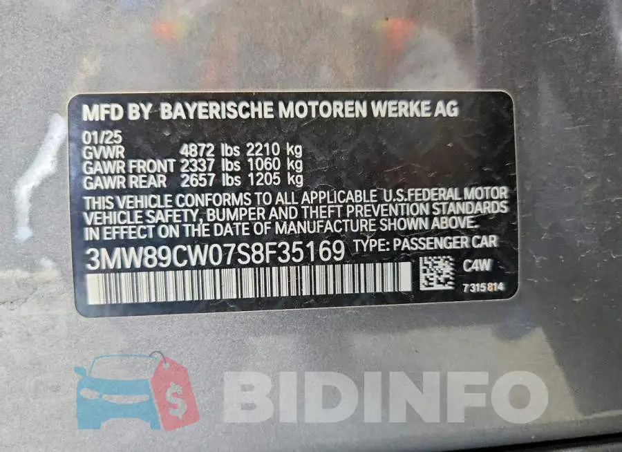 3MW89CW07S8F35169 Photo# 12