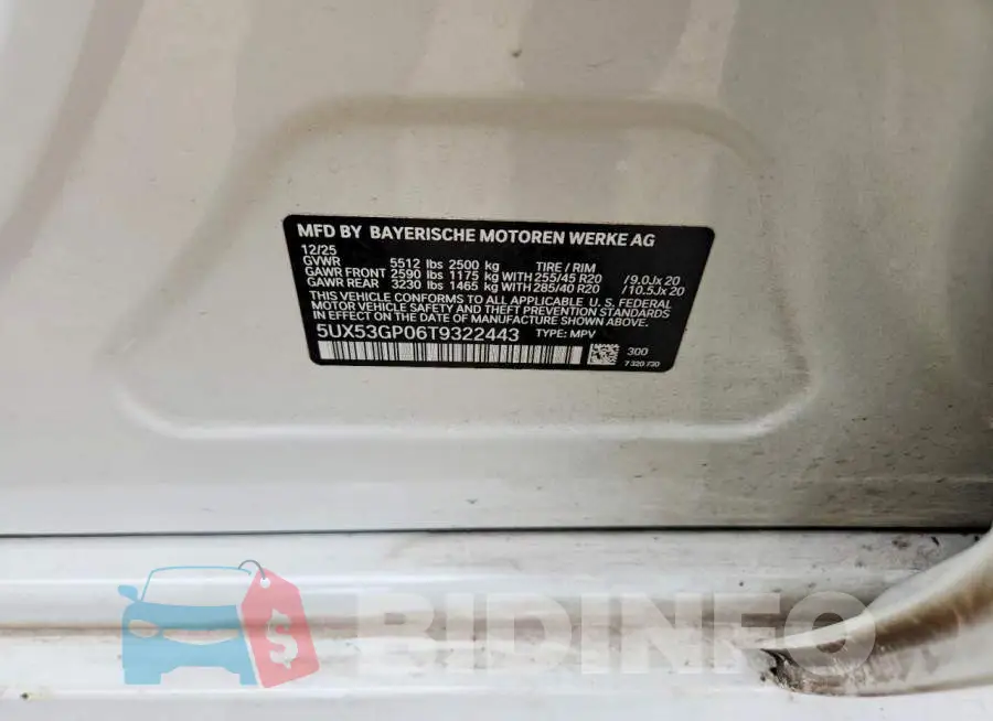 5UX53GP06T9322443 Photo# 13
