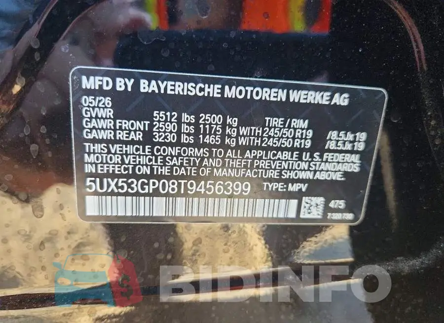 5UX53GP08T9456399 Photo# 13