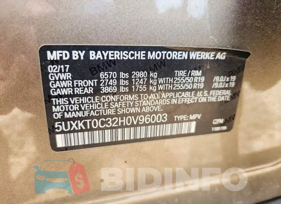 5UXKT0C32H0V96003 Photo# 13
