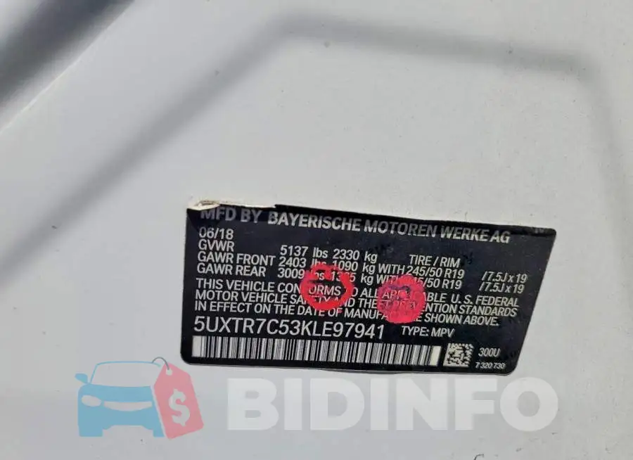 5UXTR7C53KLE97941 Photo# 13
