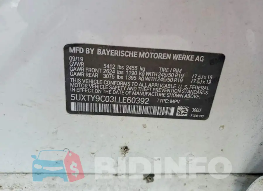5UXTY9C03LLE60392 Photo# 13