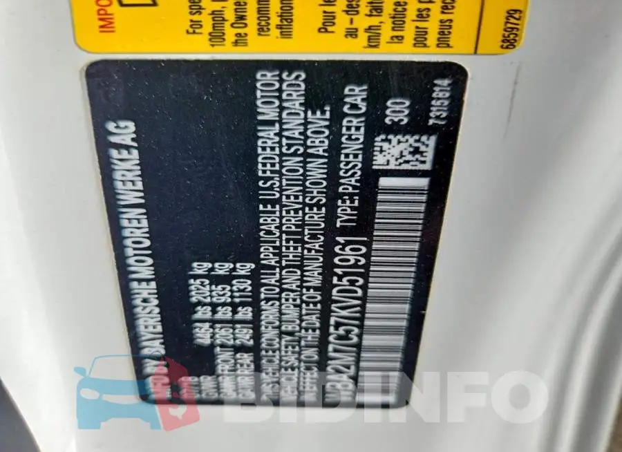 WBA2M7C57KVD51961 Photo# 13