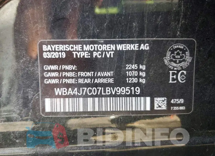 WBA4J7C07LBV99519 Photo# 13