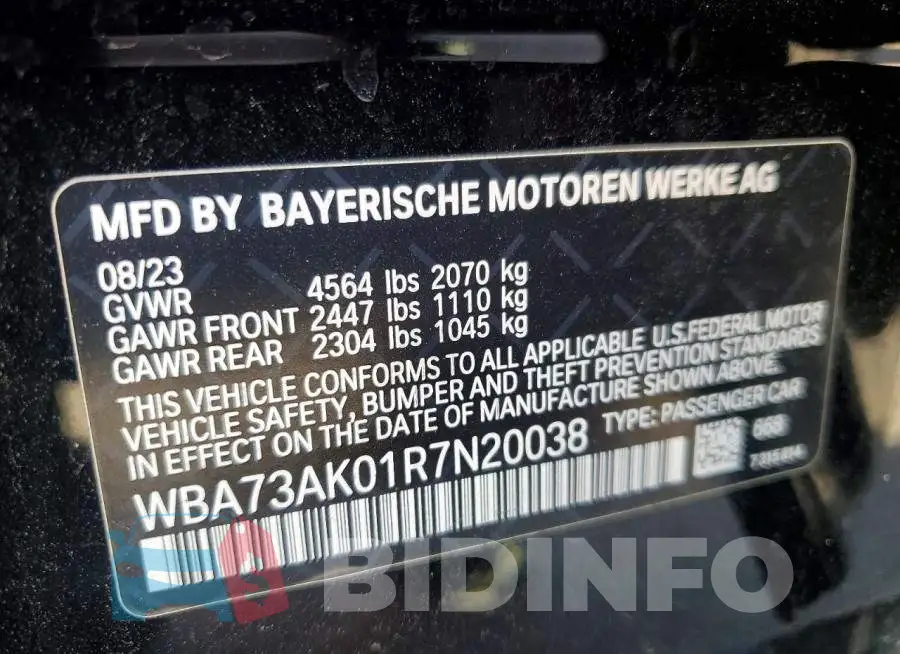 WBA73AK01R7N20038 Photo# 12
