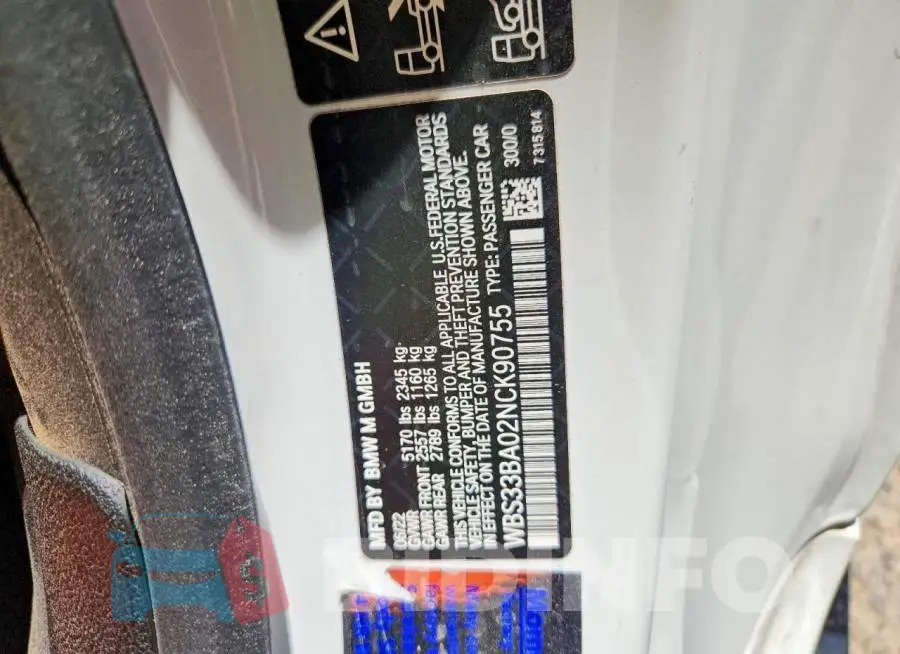 WBS33BA02NCK90755 Photo# 12