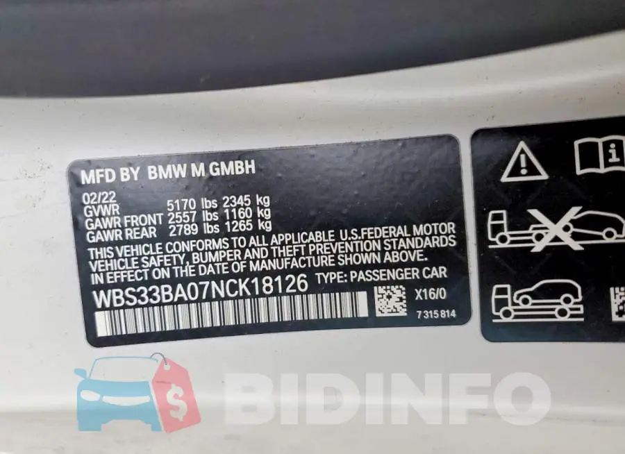 WBS33BA07NCK18126 Photo# 12