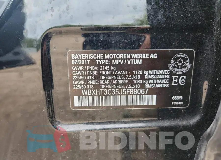 WBXHT3C35J5F88067 Photo# 13