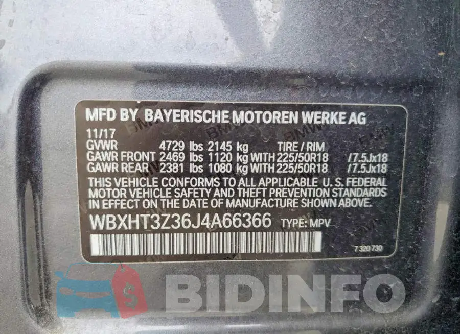 WBXHT3Z36J4A66366 Photo# 13