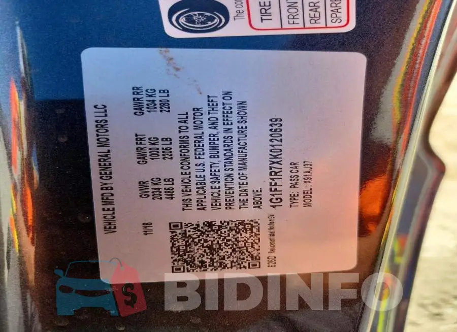 1G1FF1R7XK0120639 Photo# 12
