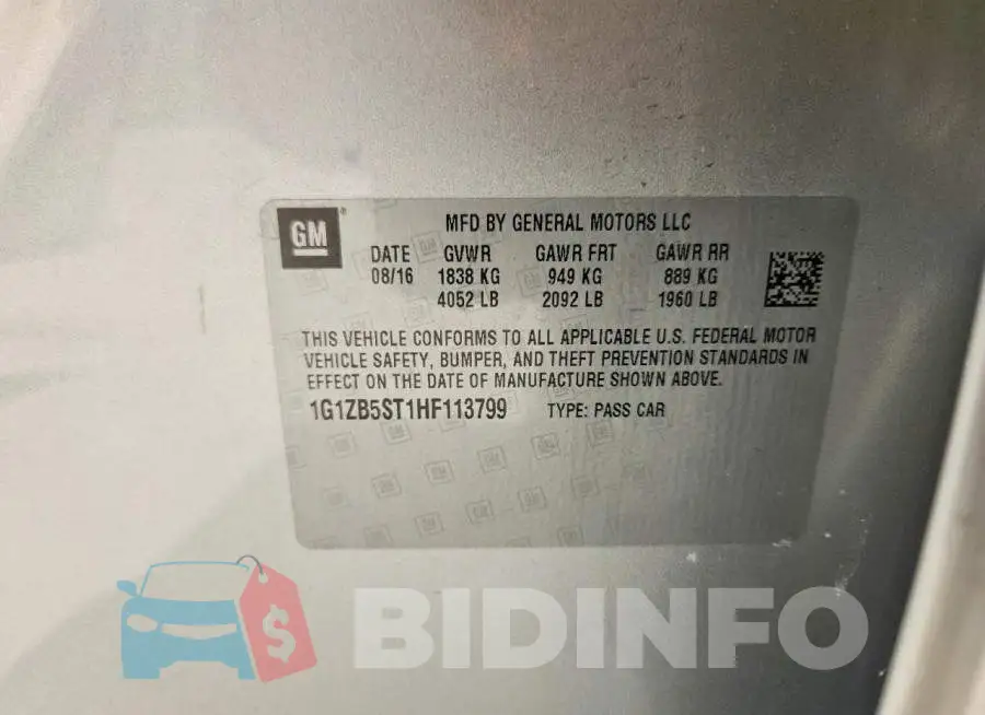 1G1ZB5ST1HF113799 Photo# 13