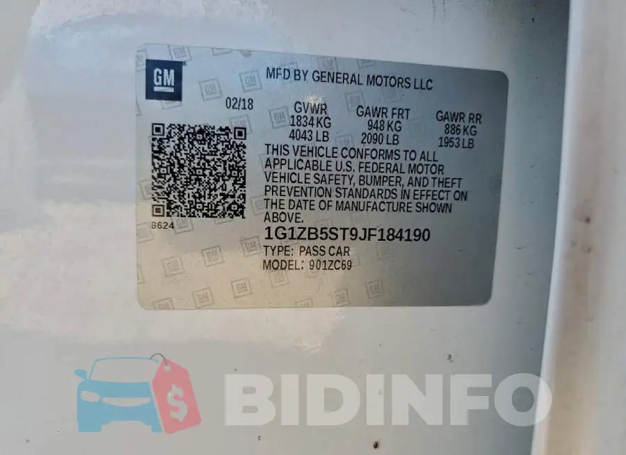 1G1ZB5ST9JF184190 Photo# 12