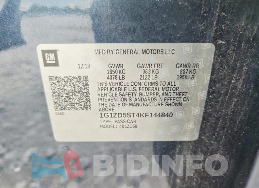 1G1ZD5ST4KF144840 Photo# 13
