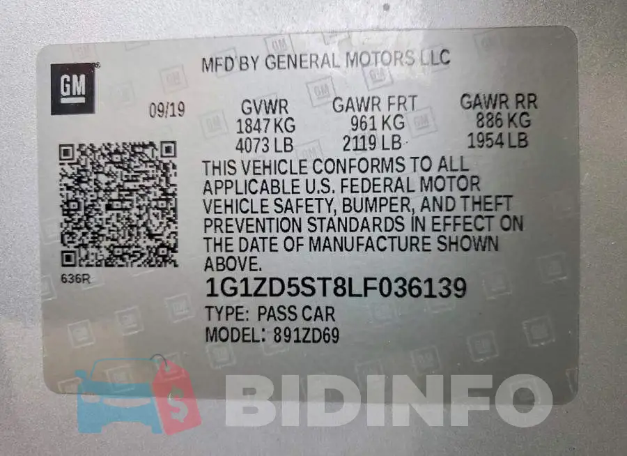1G1ZD5ST8LF036139 Photo# 13