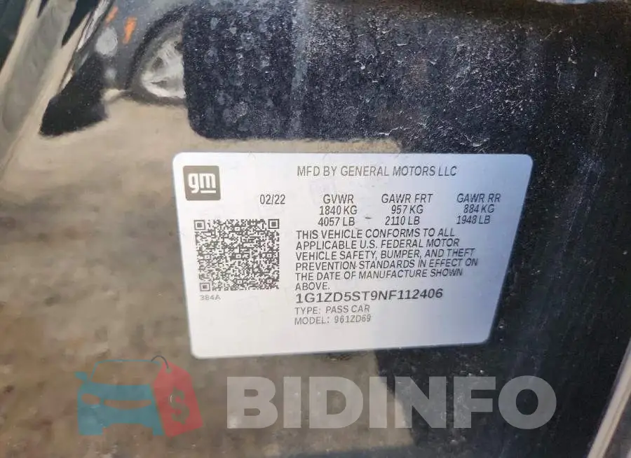 1G1ZD5ST9NF112406 Photo# 12