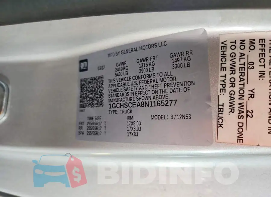 1GCHSCEA8N1165277 Photo# 12