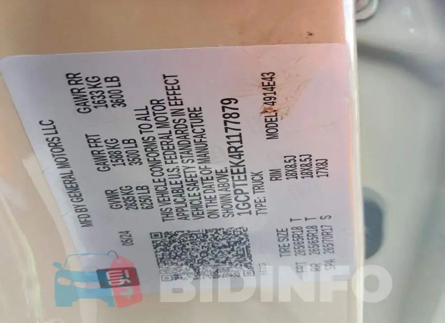 1GCPTEEK4R1177879 Photo# 12