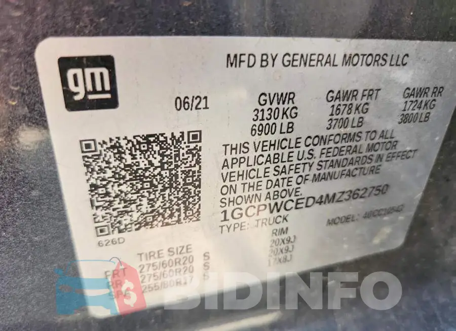 1GCPWCED4MZ362750 Photo# 12