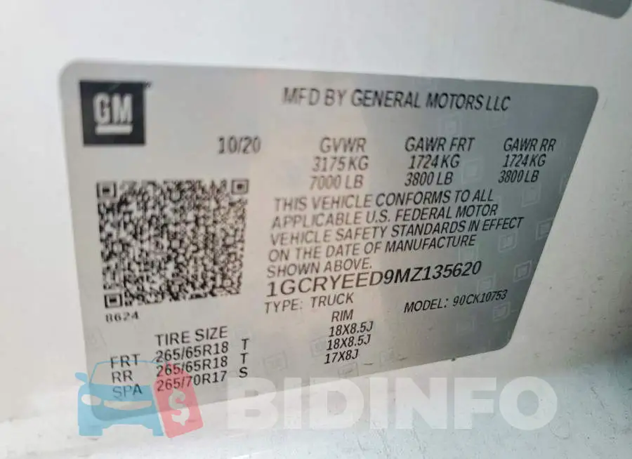 1GCRYEED9MZ135620 Photo# 12