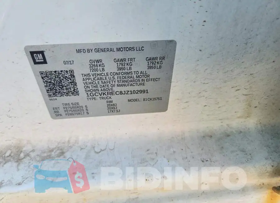 1GCVKREC8JZ102991 Photo# 12