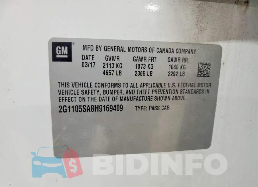 2G1105SA8H9169409 Photo# 12