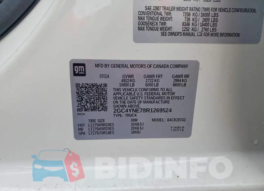 2GC4YNE78R1269524 Photo# 12