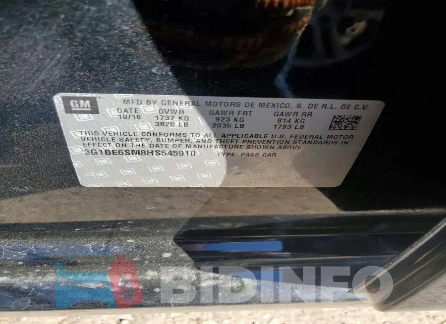 3G1BE6SM8HS545910 Photo# 12