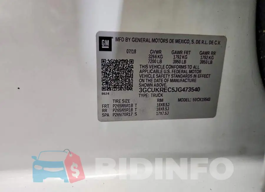 3GCUKREC5JG473540 Photo# 12