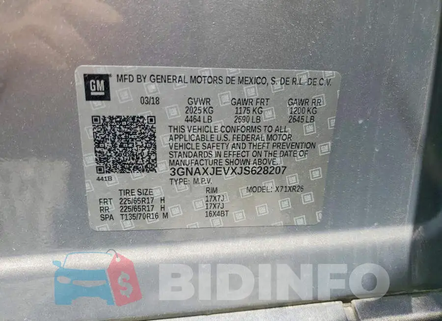 3GNAXJEVXJS628207 Photo# 13