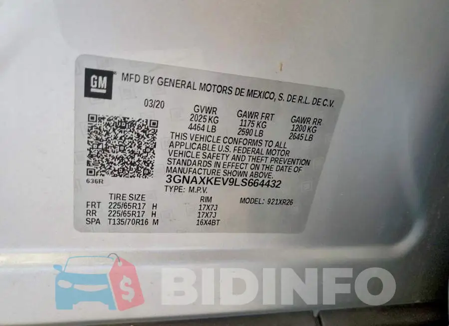 3GNAXKEV9LS664432 Photo# 14