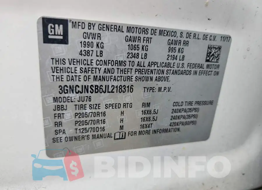 3GNCJNSB6JL218316 Photo# 12