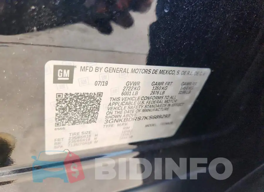 3GNKBDRS7KS689293 Photo# 13