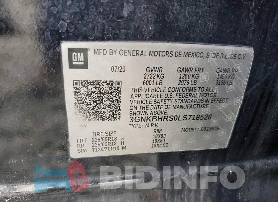 3GNKBERS9LS668808 Photo# 13