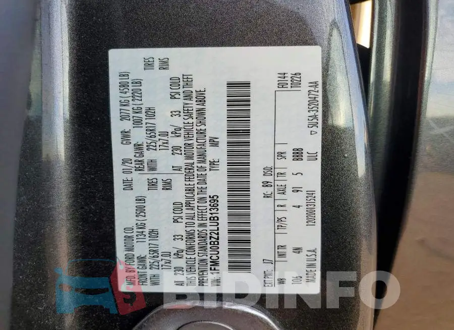 1FMCU0BZ2LUB13695 Photo# 13