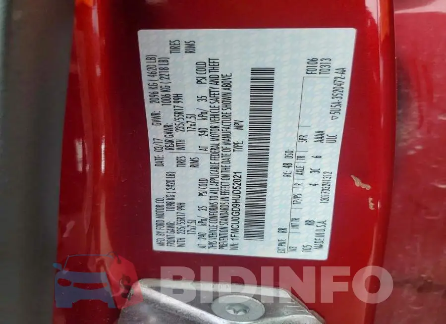 1FMCU0GD9HUD52021 Photo# 13