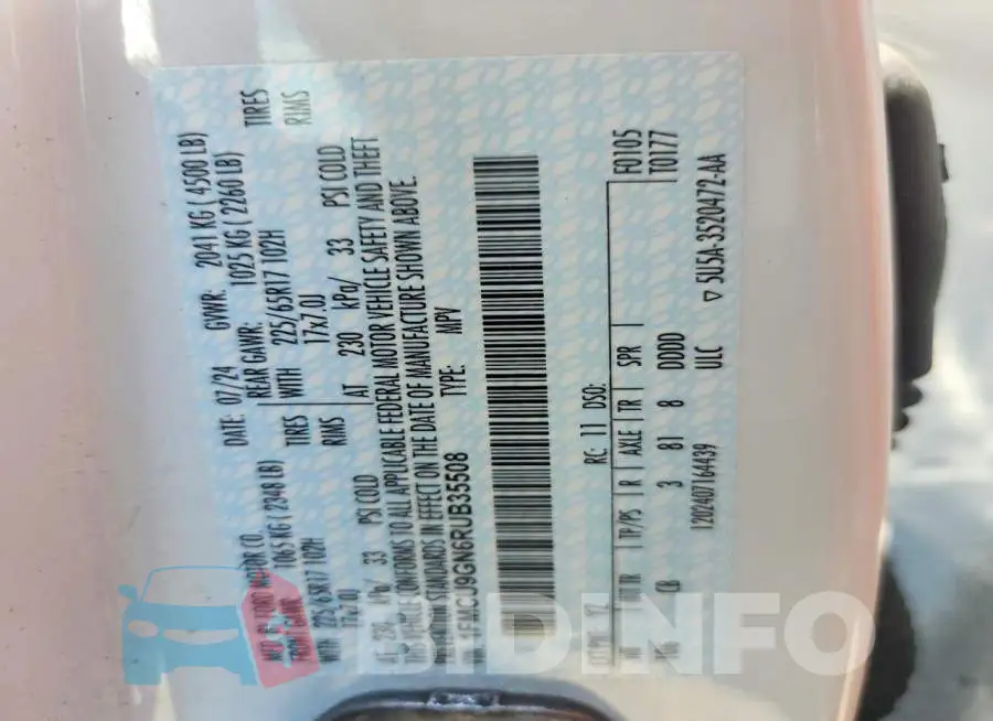 1FMCU9GN6RUB35508 Photo# 13
