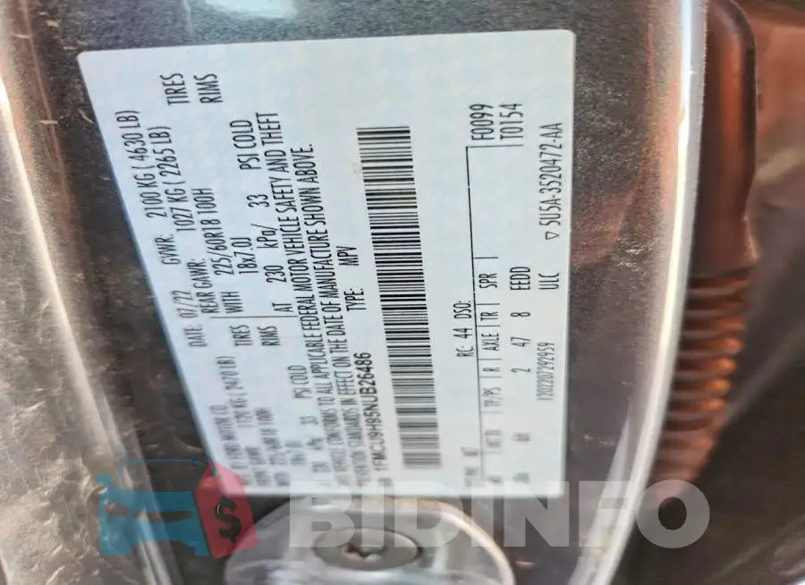 1FMCU9H95NUB26486 Photo# 14