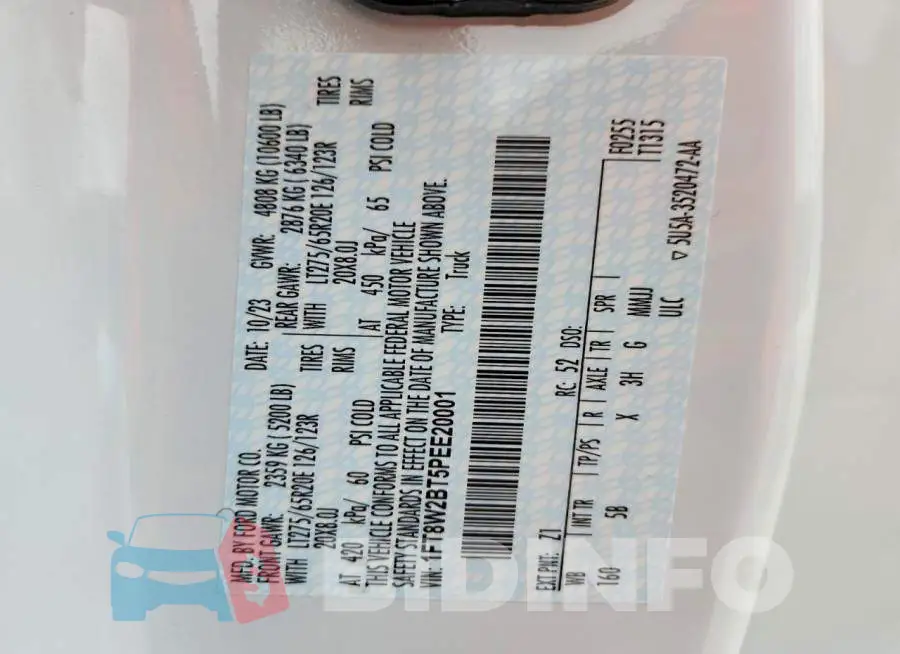 1FT8W2BT5PEE20001 Photo# 12