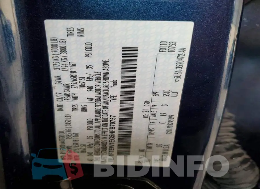 1FTEW1EG5HFB79757 Photo# 12