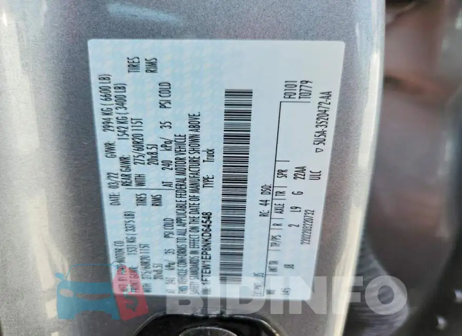 1FTEW1EP8NKD64548 Photo# 12