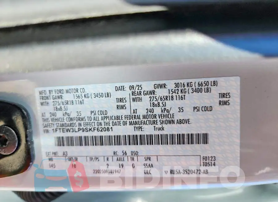 1FTEW3LP9SKF62081 Photo# 12