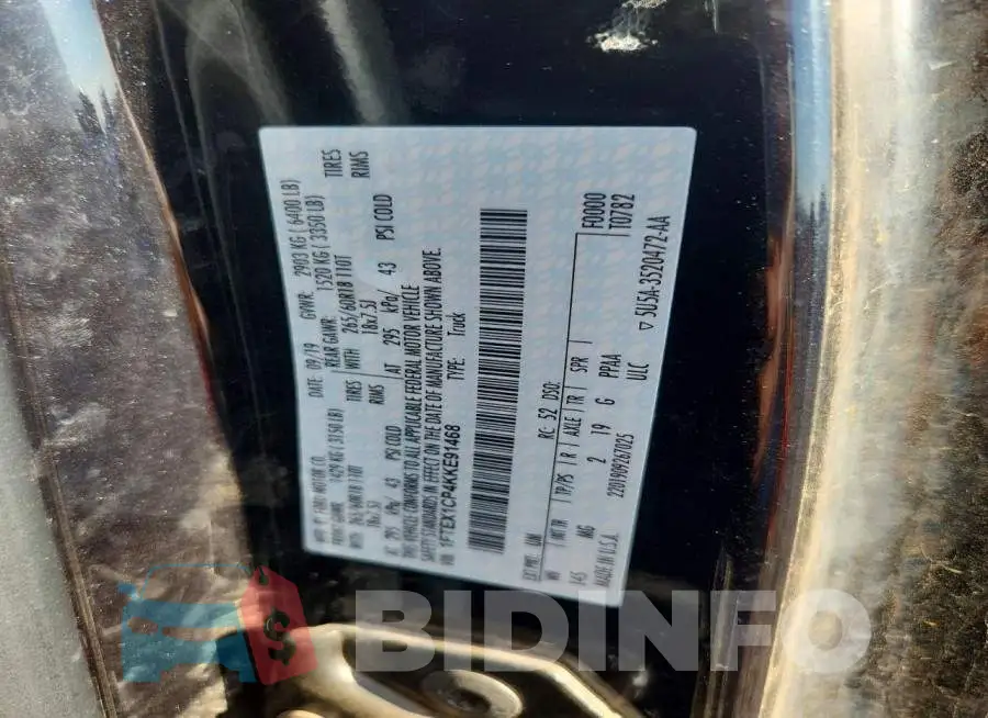 1FTEX1CP4KKE91468 Photo# 12