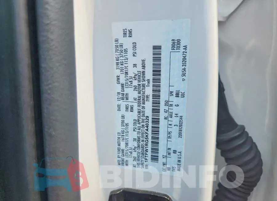 1FTFW1RG5KFA40329 Photo# 12