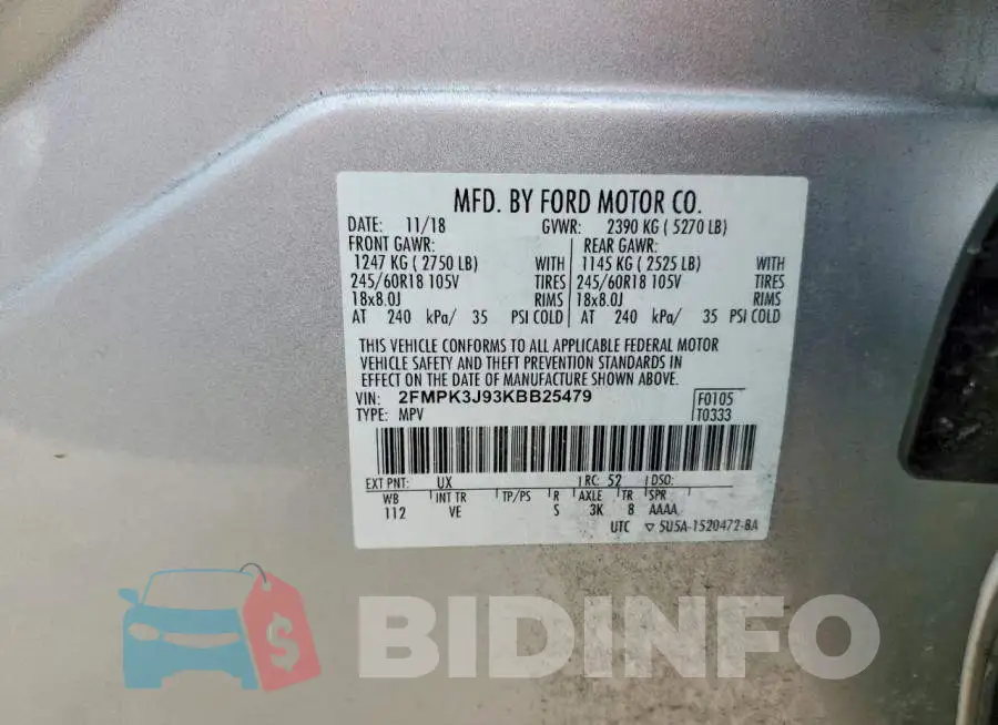 2FMPK3J93KBB25479 Photo# 13