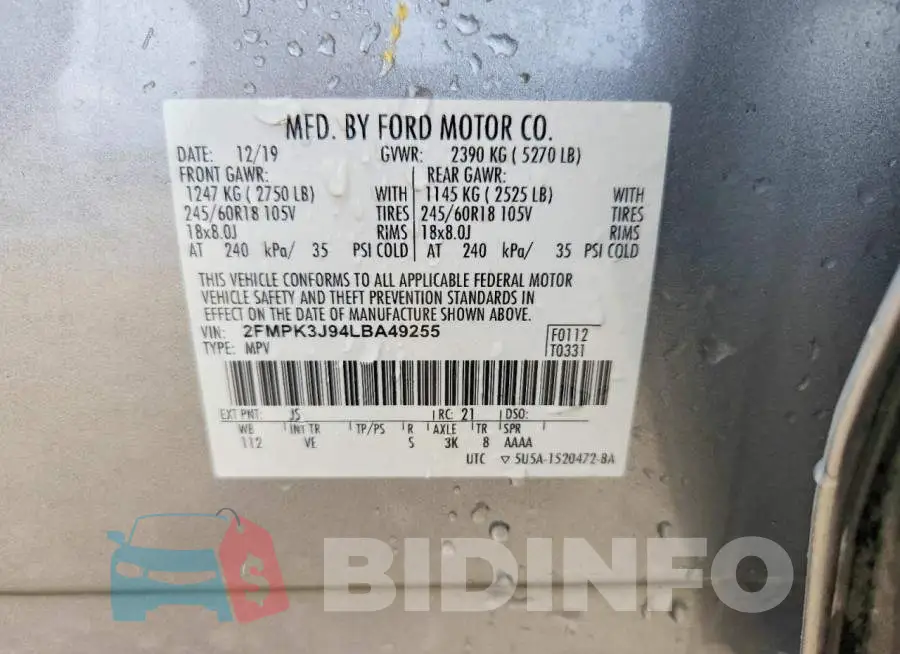 2FMPK3J94LBA49255 Photo# 13