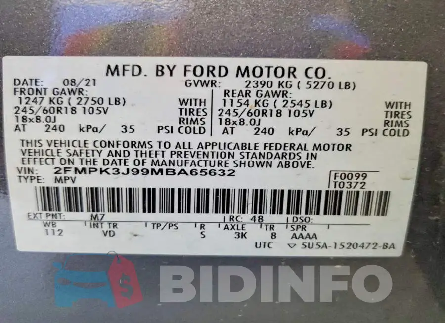 2FMPK3J99MBA65632 Photo# 13