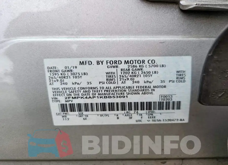 2FMPK4AP1KBB53091 Photo# 13