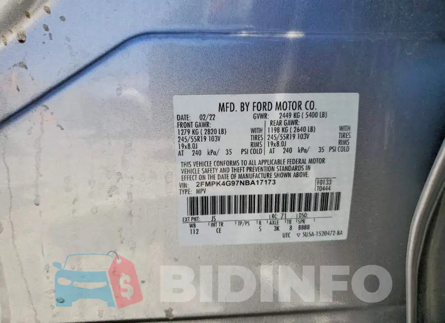 2FMPK4G97NBA17173 Photo# 14
