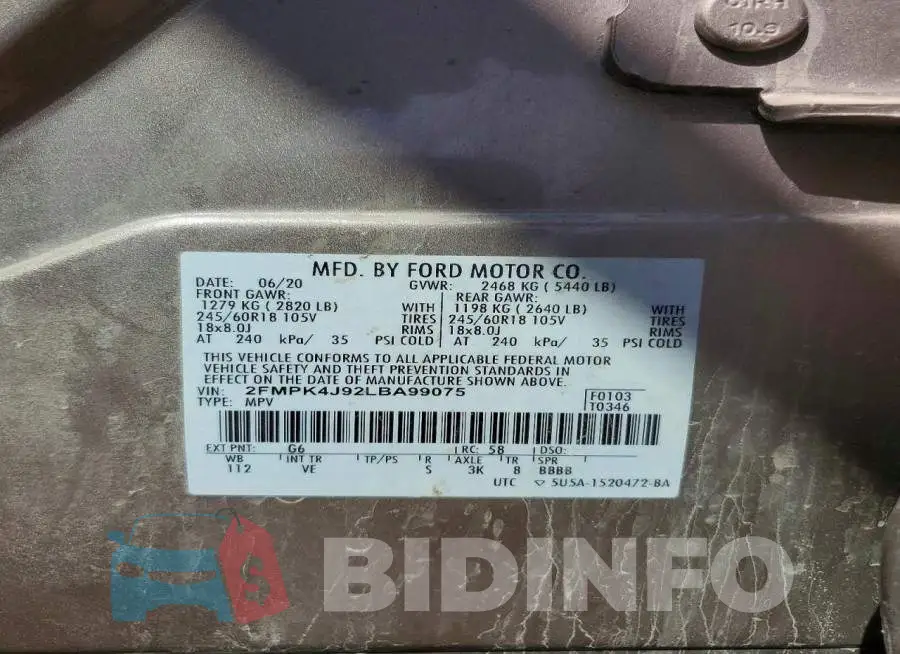 2FMPK4J92LBA99075 Photo# 13